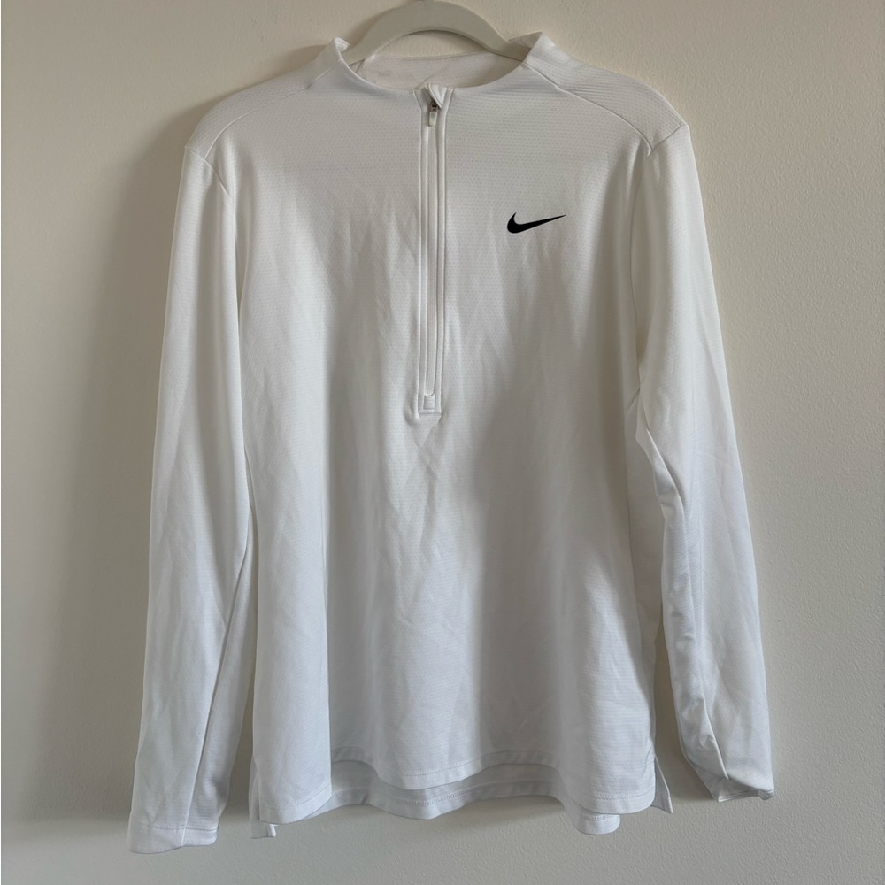 Nike Dri-Fit Quarter Zip Pullover Large White